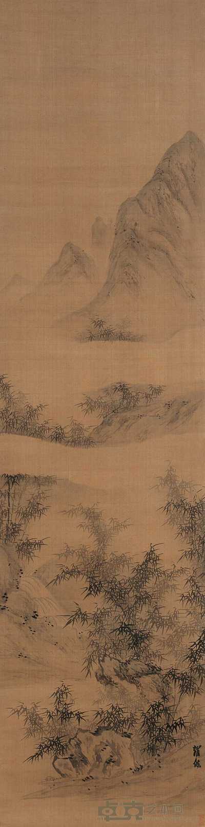 赵备 竹石图 立轴 180.5×45cm